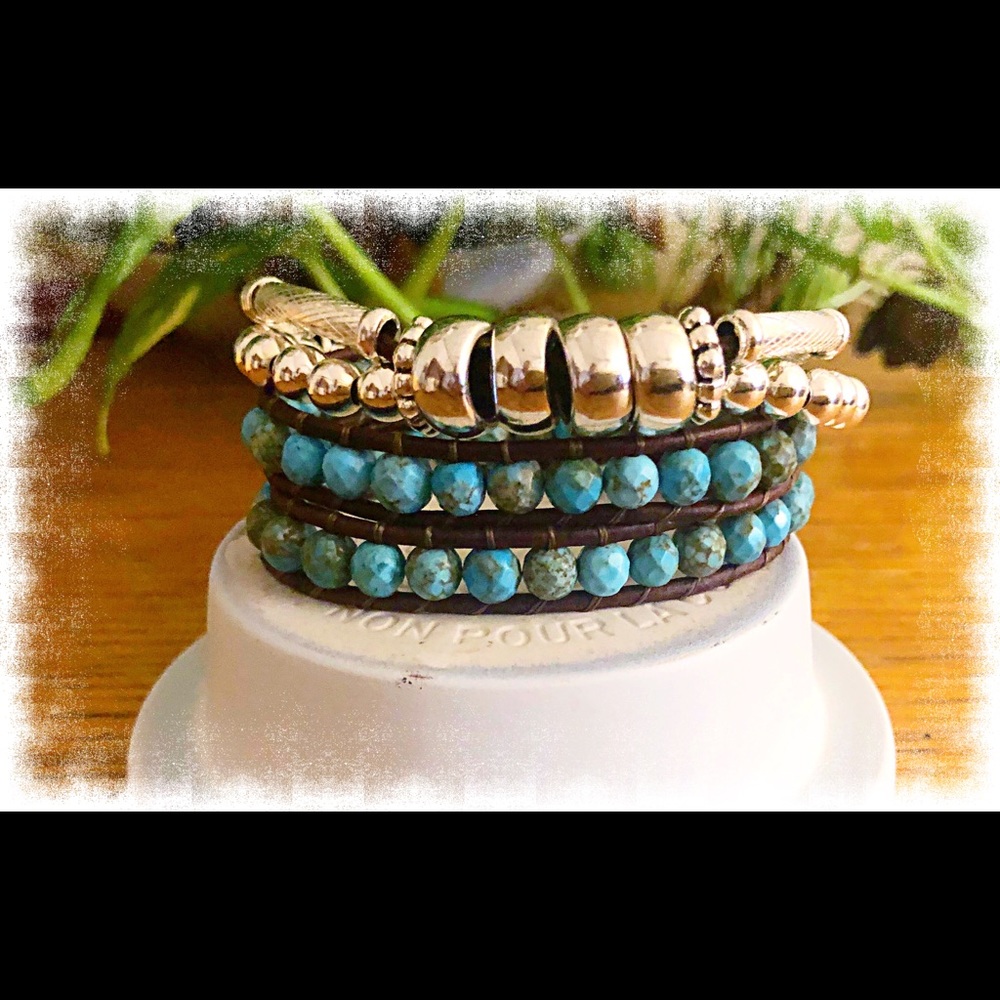 Turquoise & Silver Wrap - Picture 2 of 6